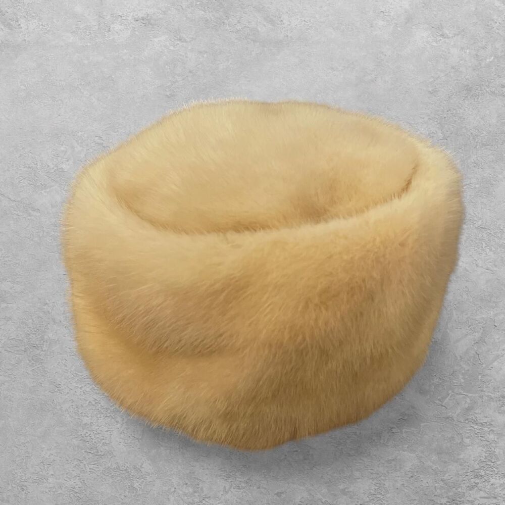 Vintage Marche Fur Hat Cream One Size Women's